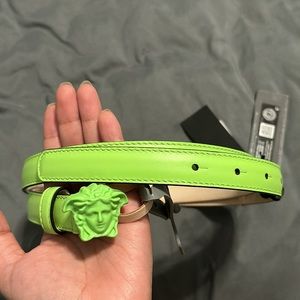 RARE! NEW Versace Belt women’s La Medusa leather Neon skinny belt NWT 100/40